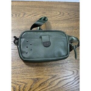 Rad Rev Shop Green Studded Pebbled Over the Shoulder Bag with Pockets Zipper